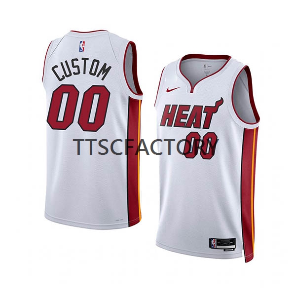 Miami Heat Trikot Benutzerdefinierte Nike 2022-23 Association Edition Weiß Swingman - Herren
